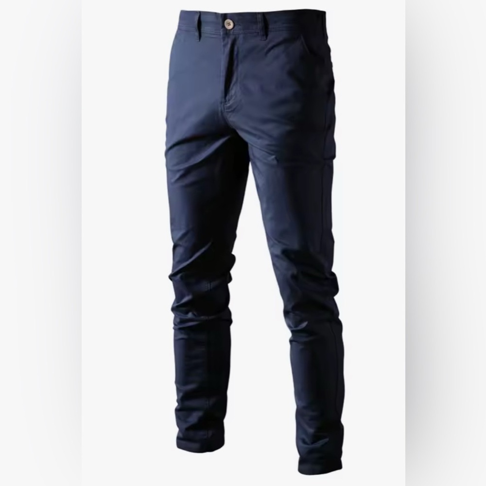 NWT, AIOPESON Casual Cotton Men Trousers Slim Fit, 31, Navy, A3